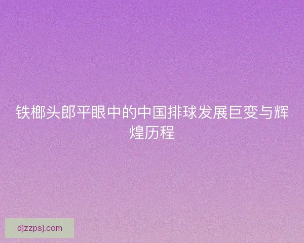 铁榔头郎平眼中的中国排球发展巨变与辉煌历程 铁榔头郎平眼中的中国排球发展巨变与辉煌历程