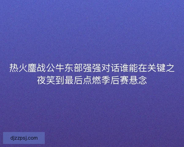 热火鏖战公牛东部强强对话谁能在关键之夜笑到最后点燃季后赛悬念